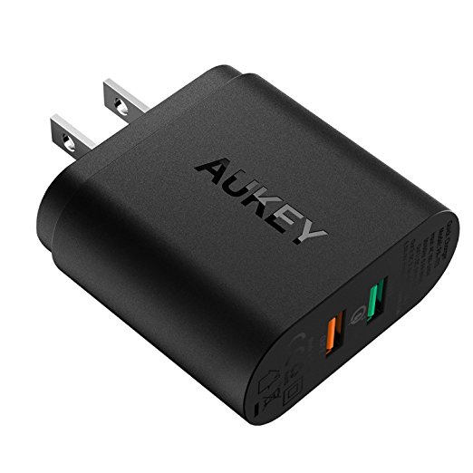AUKEY Wall Charger with Micro-USB Cable; Compatible with LG G5, Galaxy S7, & More | Qualcomm Certified