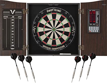 Viper Vault Deluxe Dartboard Cabinet with Integrated Pro Score and Cricket Scoreboard