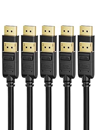 CableCreation Displayport Cable [10Ft/5PACK], 4K DP Cable 1.2 Male to Male Support 4K@60Hz, 2K@144Hz Compatible with Computer, Desktop, Laptop, PC, Monitor, Projector,Black