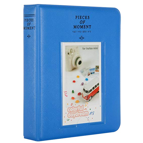 CAIUL [Instax Mini 9 Photo Album] Compatible Pieces of Moment Book Album for Films of Fujiflm Instax Mini 7s 8 8  9 25 26 50s 70 90 (64 Photos, Cobalt Blue)