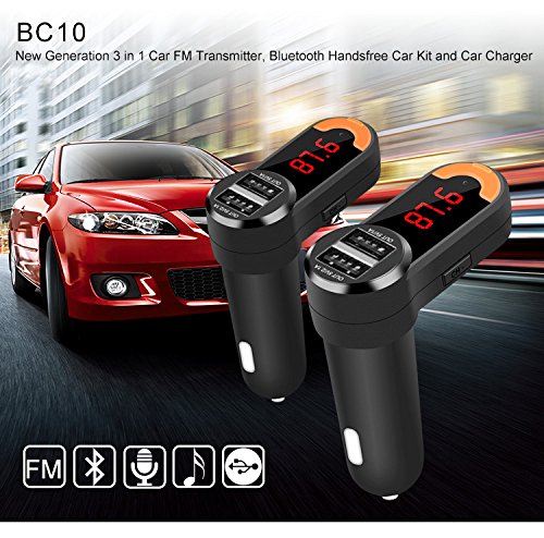 Ulife-JOY BC10B Bluetooth Car Charger FM Transmitter LED Display Bluetooth 2....