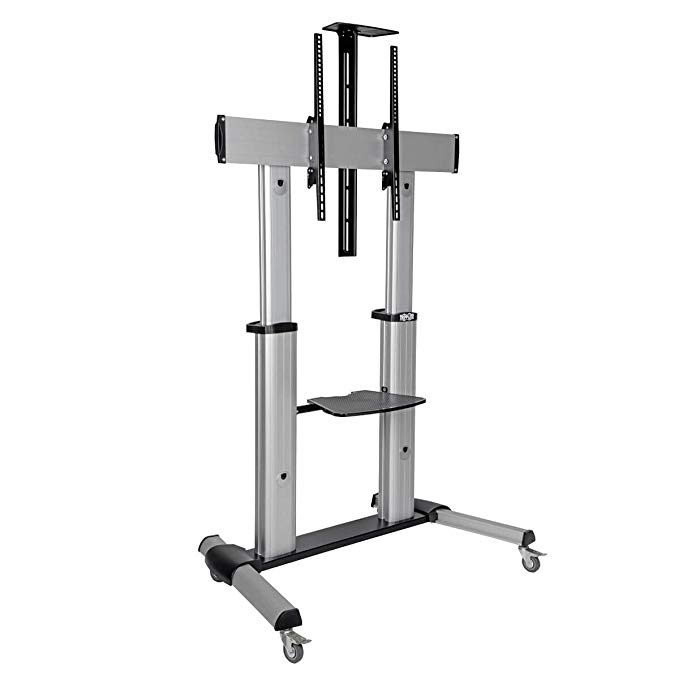 New! Tripp Lite Mobile TV Stand with Mount, for LED/OLED/LCD Flat Screen Monitors, 60” – 100” Televisions, Shelf & Locking Wheels (DMCS60100XX)