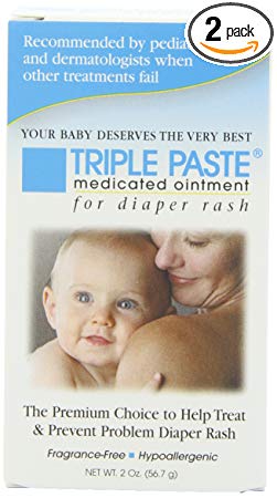 Triple Paste Triple Paste Medicated Ointment for Diaper Rash, 2-Ounce (Pack of 2)