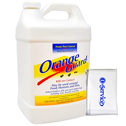 Orange Guard Natural Organic Home Pest Control, Bug Repellent and Killer for Ants, Roaches, Fleas, Water Based Indoor and Outdoor Bug Spray, with Number 1 in Service Tissue Pack, 1 Gallon