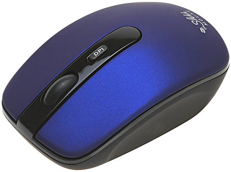 ShhhMouse 1000, 1200 and 1600 dpi Switch Wireless Mouse with Battery - Indigo Blue