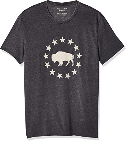 Lucky Brand Men's Short Sleeve Crew Neck Buffalo Tee Shirt