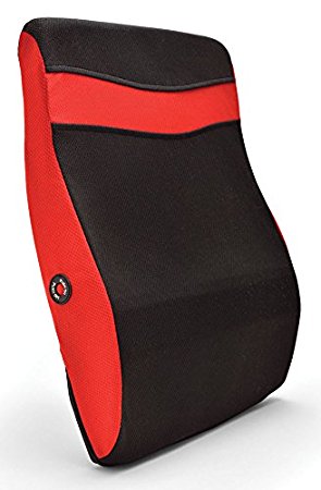 Vibrating Contoured Back Massaging Pillow - Back Therapy Massage Electric BO Lumbar Support Cushion Relax Muscles Relieve Stress Reduce Pain - Use in Office Home Car Airplane Travel by Ideas In Life