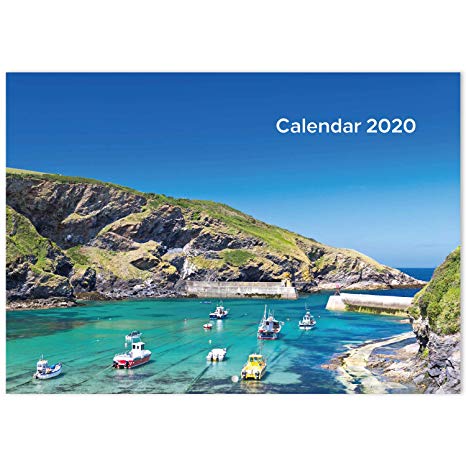 2020 Calendar - 2020 Monthly Wall Calendar with Thick Paper, 16.7" x 12"(Open), Jan. - Dec. 2020,"by The Sea", Sea Blue