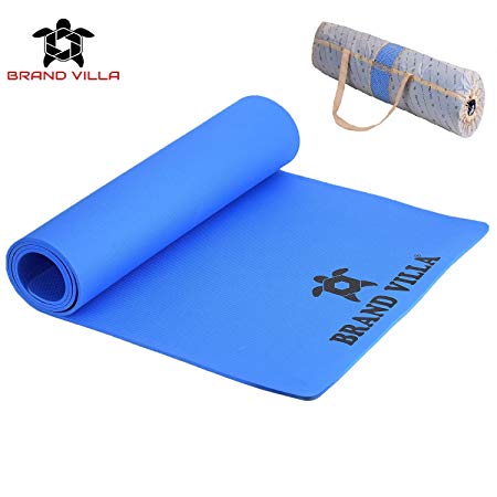 brandvilla Yoga Mat with Carrying Bag Anti Skid Yogamat for Gym Workout and Flooring Exercise Long Size Yoga Mat for Men Women