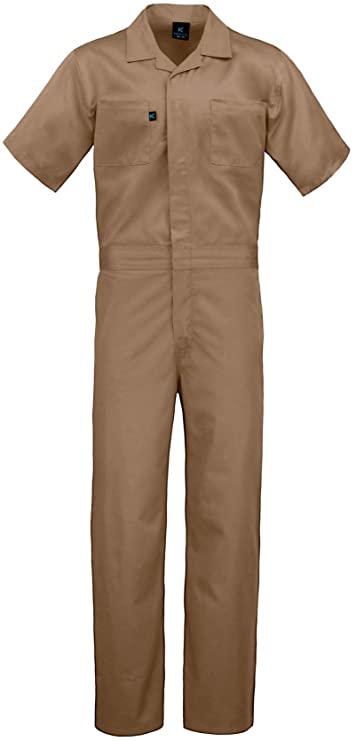 Kolossus Deluxe Short Sleeve Cotton Blend Coverall with Multi Pockets and Antistatic Zipper