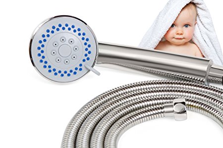 SmarterFresh Baby Sink Faucet Rinser, Faucet Sprayer Set for Baby Washer - Faucet Adapter Attachment and Diverter, Sink Hose Sprayer for Baby Bath
