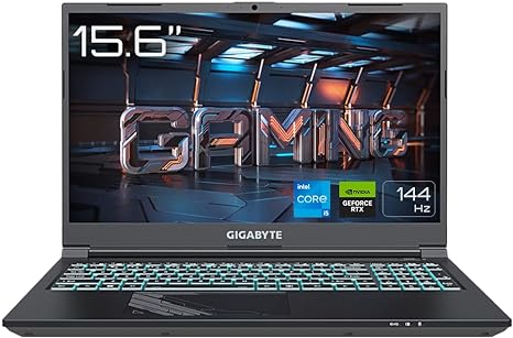 Gigabyte G5 Gaming Laptop | 15,6" 144Hz FHD Display | Intel Core i5-12500H | Nvidia GeForce RTX 4050 G5 MF-E2DE333SD, Schwarz