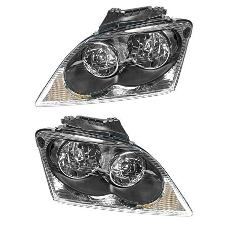 Headlights Headlamps Left & Right Pair Set for 04-06 Chrysler Pacifica