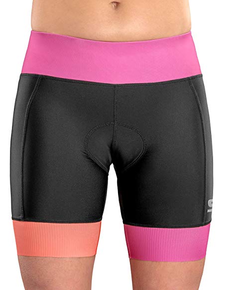 SLS3 Womens Triathlon Shorts FRT | 6 inch Black Women Tri Short | Super Comfy Tri-Shorts with Soft Chamois | German Designed