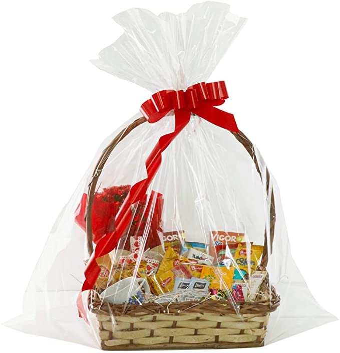 Extra Large Cellophane Bags,35x47 Inch Big Clear Basket Bags 10PCS Jumbo Cellophane/Cello Wrap for Gift Baskets