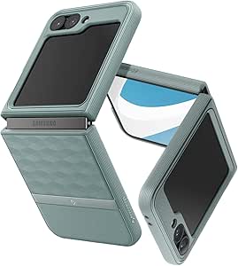 Caseology Parallax 3D Ergonomic Pattern Protective Case Compatible with Samsung Galaxy Z Flip 6 Case (2024) -Sage Green