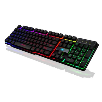 Professional Grade Wired Mechanical Pro-Gaming Keyboard LED Backlit Anti-Ghosting Gaming Keyboard (Blk)