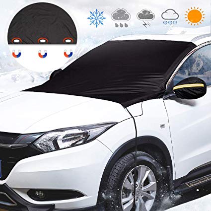 Windshield Snow Cover, Lypumso Windshield Cover Keep your Vehicle Exterior Frost Free and Clean, Blocking the heat of the sun, blocking snow, fallen leaves, bird excrement. Elastic Hooks Design Will Not Scratch Paint, Fits Most Car with (85" x 49")