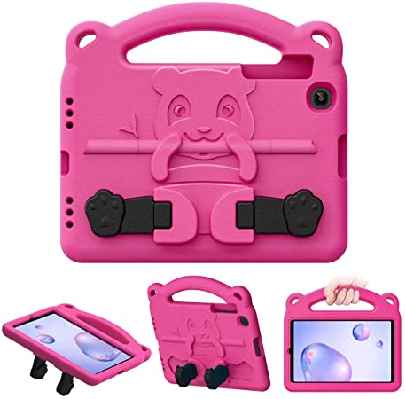 MoKo Case Compatible with Samsung Galaxy Tab A 8.4 2020 Model SM-T307 (Verizon/T-Mobile/Sprint), Heavy Duty EVA Foam Kids-Friendly Cute Bear Tablet Cover Case with Handgrip Convertible Stand - Magenta