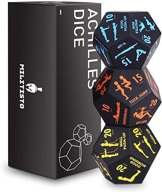 XCSOURCE Exercise Dice, for Home Fitness, Workouts, Cardio, 12-Sided Movement Dice Fun Gym Learning Game for Fitness & Exercise Classes, with Exercise Illustration Booklet (3pcs)