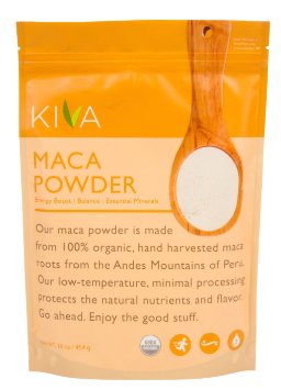 Kiva Organic Maca Powder - Non-GMO RAW and Vegan 16-Ounce