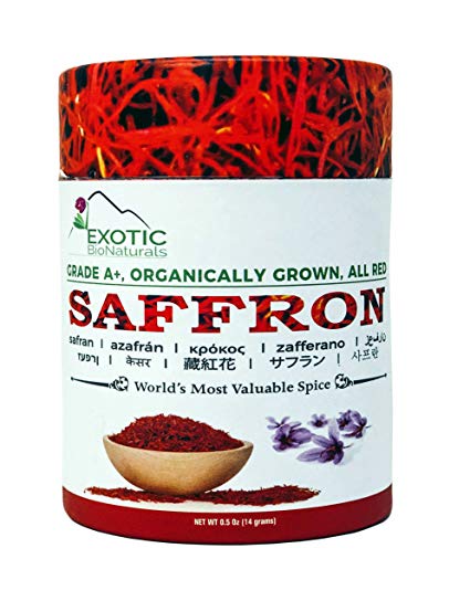 Genuine Grade A , Premium Quality All Red,Organically Grown SUPER NEGIN Saffron (0.5 Oz -14 Grams)