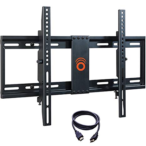 ECHOGEAR Tilting Low Profile TV Wall Mount Bracket for most 32-70 inch LED LCD OLED and Plasma Flat Screen TVs with VESA patterns up to 600 x 400 - Up to 15 Degrees of Tilt - Includes 6 HDMI Cable - EGLT1-BK