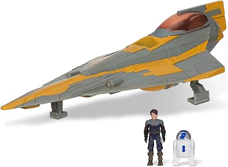 STAR WARS Micro Galaxy Squadron Anakin Skywalker's Jedi Starfighter - 5-Inch Starfighter Class Vehicle with Two 1-Inch Micro Figure Accessories