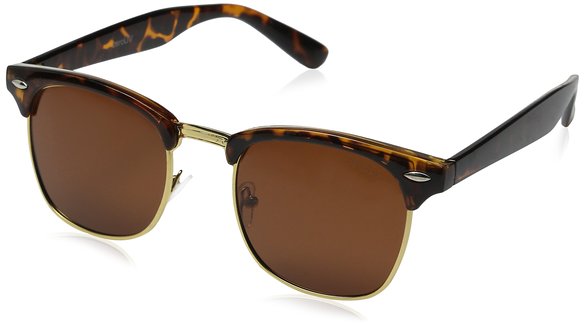 zeroUV - Premium Half Frame Horn Rimmed Sunglasses with Metal Rivets