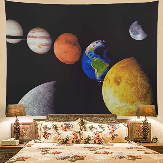 Racunbula Planet Tapestry Universe Space Decor Tapestry Wall Hanging Cosmic Landscape Tapestry Space Celestial Planet Tapestry for Bedroom Living Room Dorm Decor