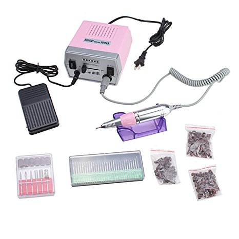 IMAGE® Pink 30000 RPM Professional Nail Art File Electric Drill Machine Kit for Acrylic, Glass, or Silk Wrap Artificial Nails and Natural Finger/Toe Nail