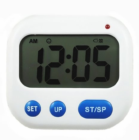 Smileto® Multifunction Clock & Timer With Vibration Function, Blue Blacklight, Used for Sleeping / Calculation / Kitchen / Nursing / Lab / Meeting (Blue)