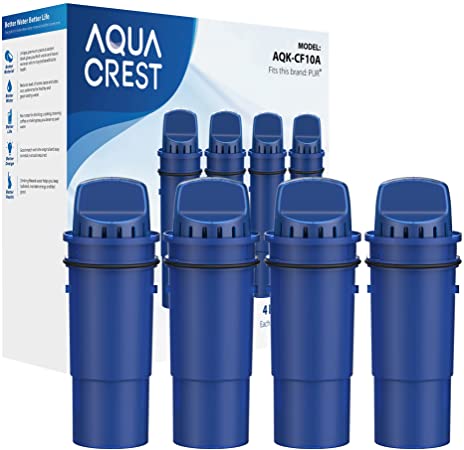 AQUA CREST CRF-950Z NSF Certified Pitcher Water Filter, Replacement for Pur CRF950Z, DS-1800Z, PPT700W, PPF951K, CR-1100C, CR-6000C, PPT711W, PPT711, PPT710W, PPT111W and More Pur Pitchers (Pack of 4)