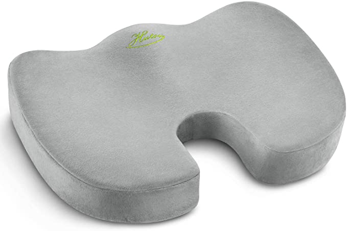 Seat Cushion for Office Chair Comfort Seat Cushion Pressure Relief Memory Foam Cushion for Car Tailbone Pain Sciatica & Back Pain Relief (Gray)
