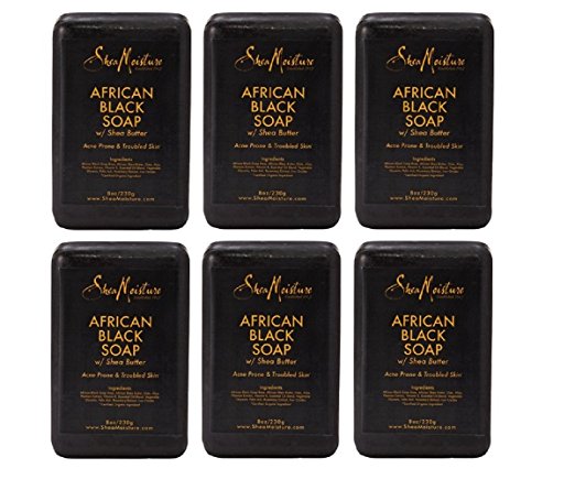 Shea Moisture African Black Soap Bar 8.0 Once. Pack of 6