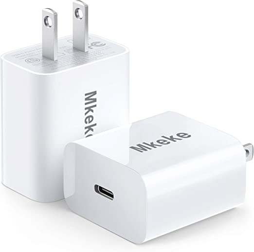 Mkeke 20W for Apple iPhone 12 Charger Block/iPhone 12 Pro Max Charger Adapter/USB Type C Wall Charger for iPhone 11 Power Adapter 1-Pack