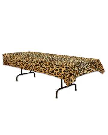 Beistle 57850 Leopard Print Tablecover, 54 by 108-Inch
