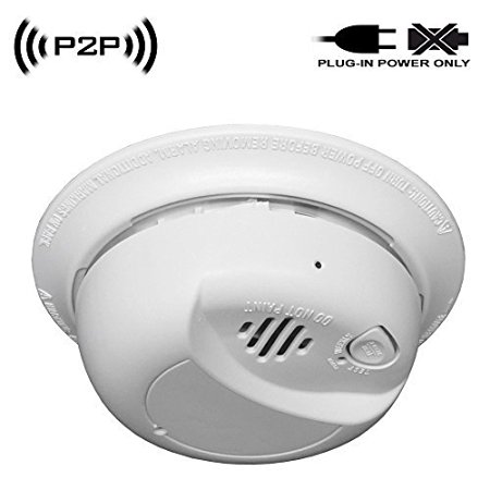 Spy Camera with WiFi Digital IP Signal, Recording & Remote Internet Access, Camera Hidden in a Residential Smoke Detector (Horizontal Mount)