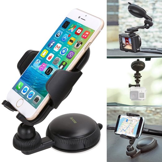 Car Mount - iKross Gel Pad Dashboard / Windshield Car Mount Holder with Adapter for GoPro Hero and Smartphone