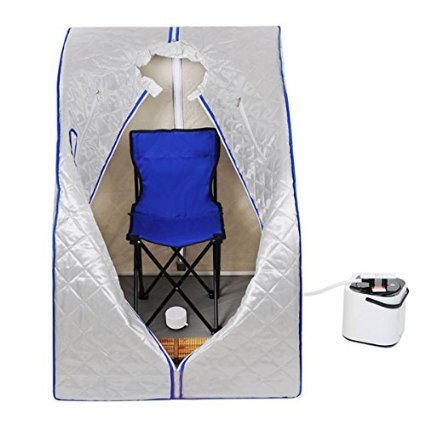 2L Portable Steam Sauna Tent SPA Detox-Weight Loss w/ Chair Silver