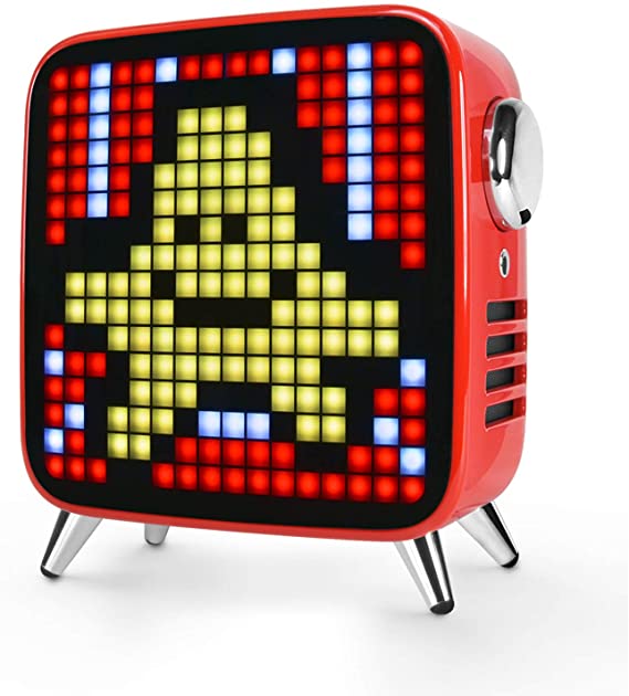 Divoom Tivoo Max 40W Premium Retro Pixel Bluetooth Speaker with 16X16 LED Customized Front Panel (Red)