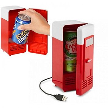 Neon Portable USB Powered Mini Fridge Cooler and Warmer Can Refrigerator for Beverage, Drink, Beer - Plug and Play