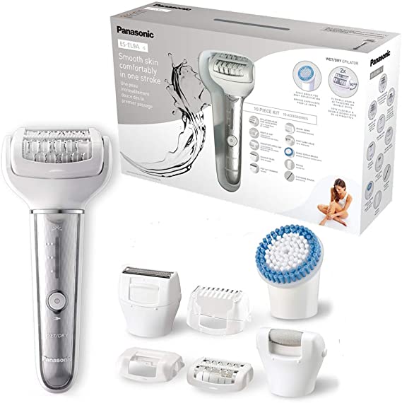 Panasonic ES-EL9A Wet & Dry Cordless Epilator for Women with 8 attachments