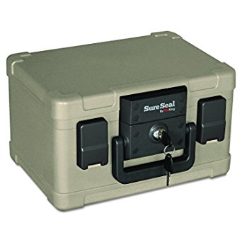 SureSeal by FireKing SS102  1/2 Hour Fireproof/Waterproof Safe Chest, Fits #10 Envelopes, 0.15 CU FT Storage Capacity