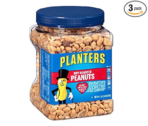 Planters Dry Roasted Peanuts 2 LB 25 oz Count of 3