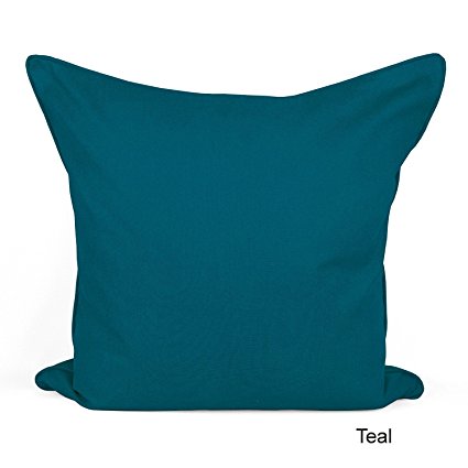 Adam Linens Luxury 100% Cotton Plain Dyed Cushion Cover (Teal, 20"x20")