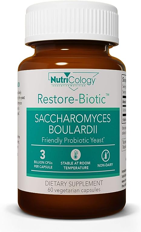 Nutricology Restore-Biotic Saccharomyces Boulardii - GI Health Probiotic - 60 Vegetarian Capsules