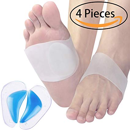 Arch Support for Women & Men Plantar Fasciitis Support Foot Pain Relief Flat Foot Support (White)