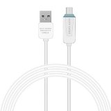 PLAY X STORE lightning Micro USB clabe With LEDDate And ChargeDurable And Avoid Twisting TPE MaterialStandard 3 FTFor AndroidWhite