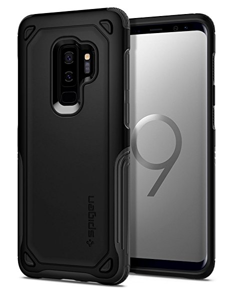 Spigen Hybrid Armor Galaxy S9  Case / Galaxy S9 Plus Case with Air Cushion Technology and Secure Grip Drop Protection for Samsung Galaxy S9 Plus (2018) - Black